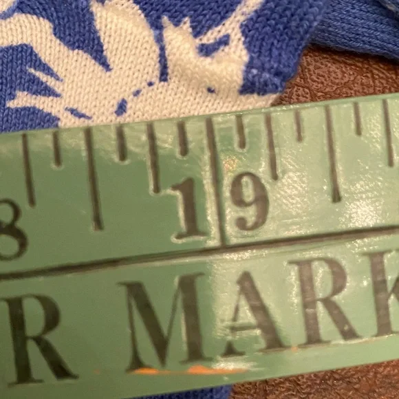 💐Talbots Blue/ White/ Black Abstract Floral Charming Cardigan Sweater - Picture 9 of 11